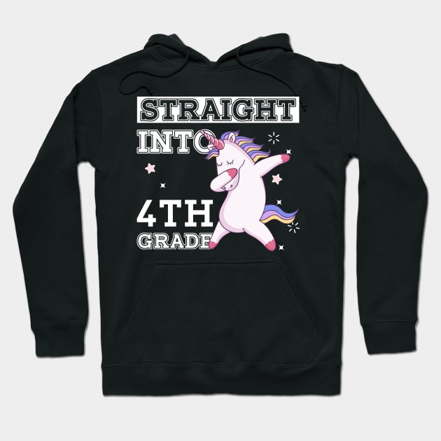 Straight Outta 4th Grade Unicorn Back To School Gift Hoodie by kateeleone97023